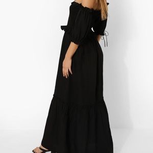 Bardot Shirred Bust Maxi Dress